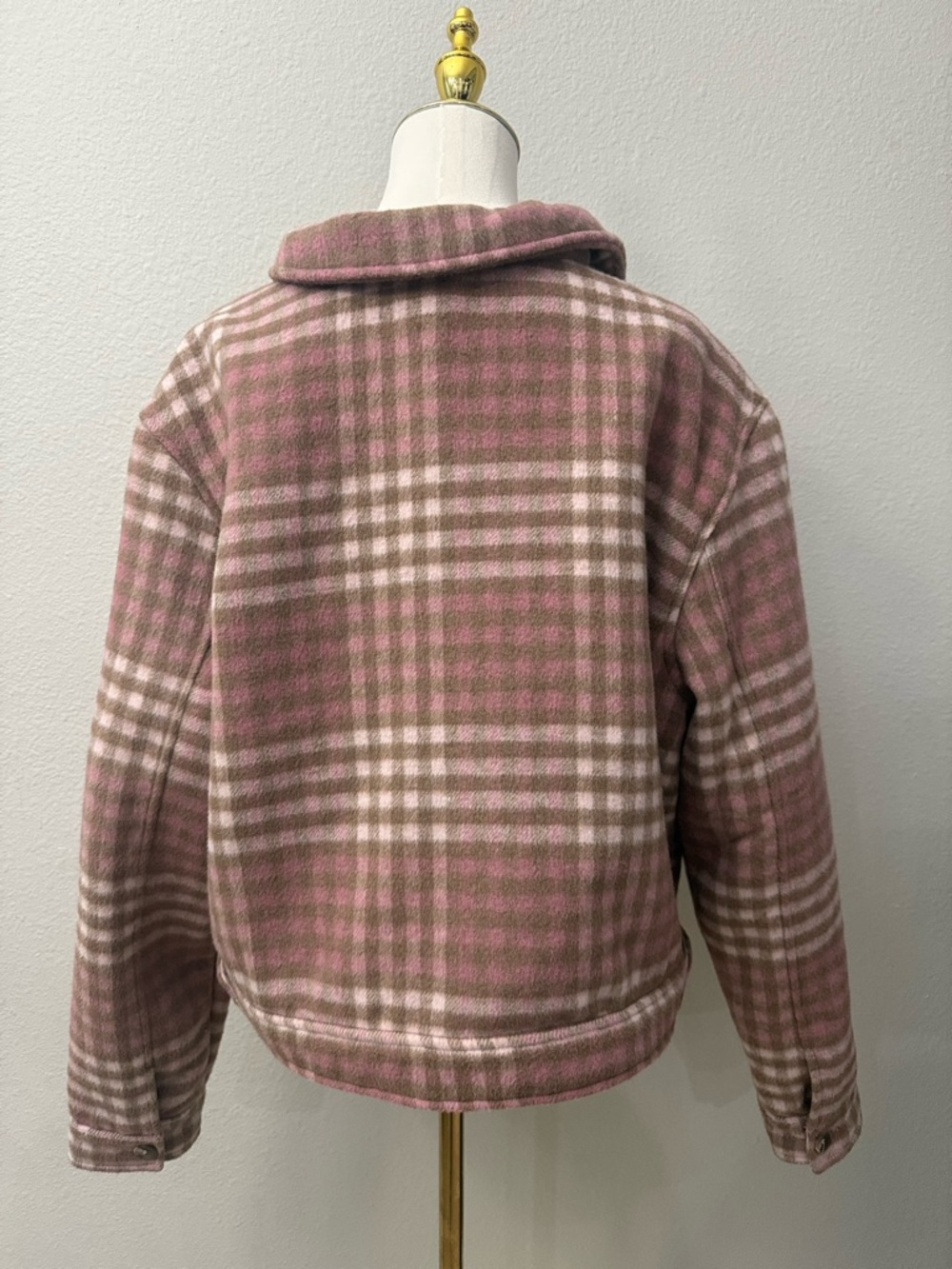 Joie XL Plaid Button-Front Pink Jacket - Picture 2 of 3